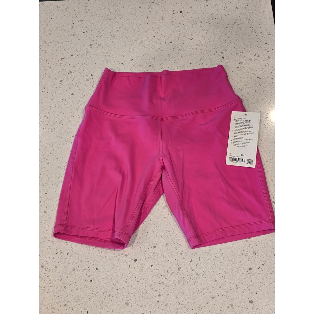 Lululemon Align High-Rise Short 8" Sonic Pink Nulu Shorts Size 8 NWT